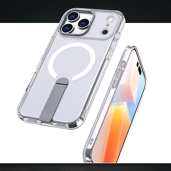 Hybrid Armor X Case for iPhone 17 Pro Max with Stand, Compatible with MagSafe - Transparent
