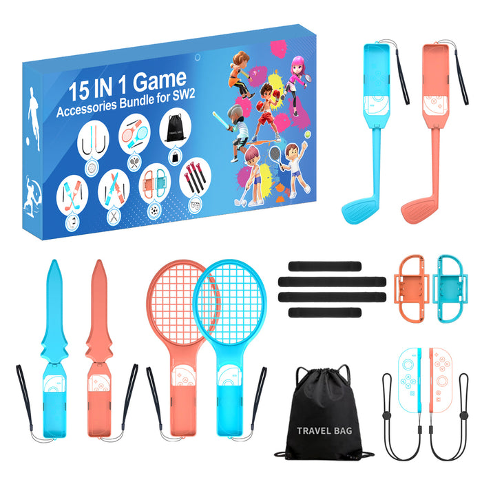 Nintendo Switch 15-in-1 Family Accessory Pack 2 - Orange and Blue Set