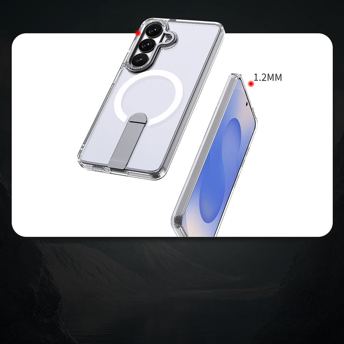 Hybrid Armor X Case for Samsung Galaxy S26 Plus with Stand, Compatible with MagSafe - Transparent