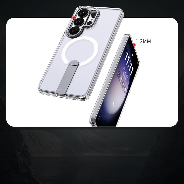 Hybrid Armor X Case for Samsung Galaxy S26 Ultra with Stand, Compatible with MagSafe - Transparent