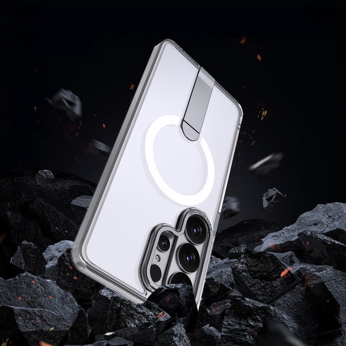 Hybrid Armor X Case for Samsung Galaxy S26 Ultra with Stand, Compatible with MagSafe - Transparent