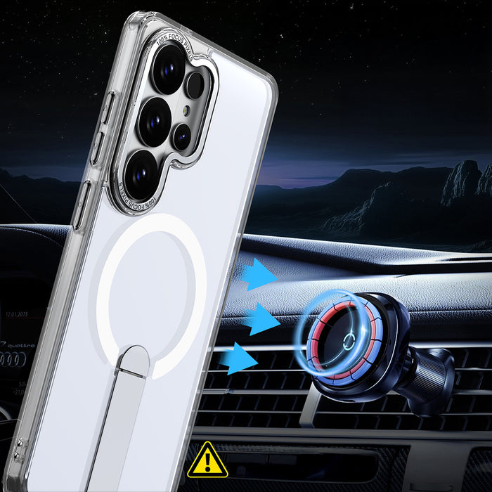 Hybrid Armor X Case for Samsung Galaxy S26 Ultra with Stand, Compatible with MagSafe - Transparent