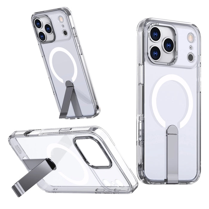 Hybrid Armor X Case for Samsung Galaxy S25 FE with Stand Compatible with MagSafe - Transparent