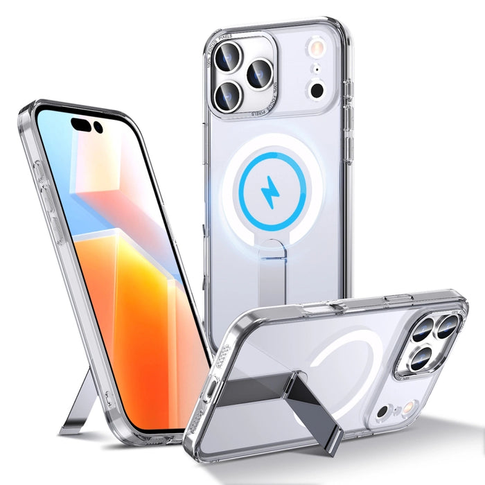 Hybrid Armor X Case for Samsung Galaxy S25 FE with Stand Compatible with MagSafe - Transparent