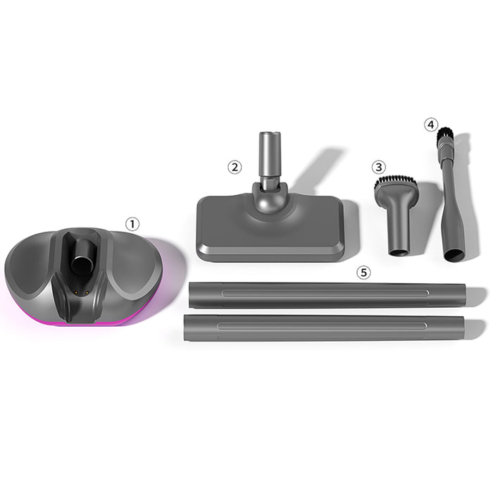 4-in-1 Vertical Handheld Vacuum Cleaner with Dust Mite Removal Brush - Gray