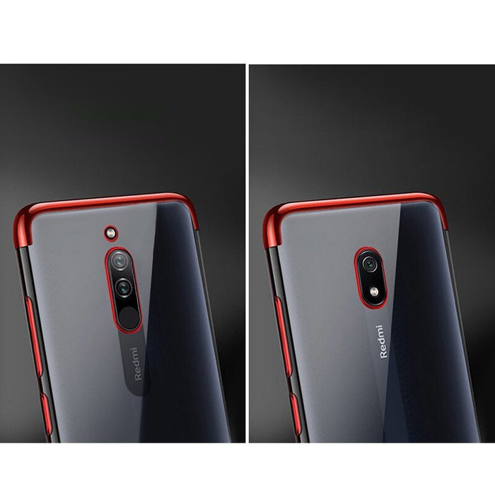 Clear Color Case Gel TPU Electroplating frame Cover for Xiaomi Redmi 8A black