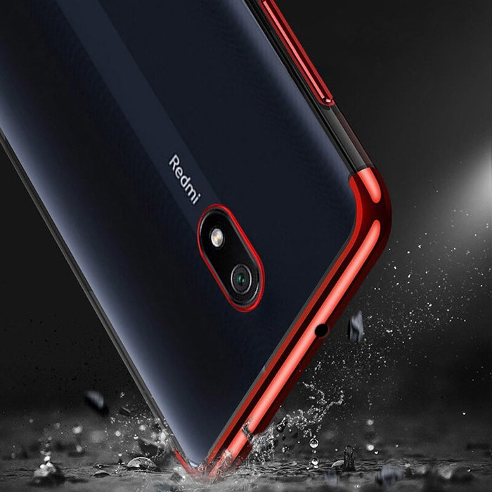 Clear Color Case Gel TPU Electroplating frame Cover for Xiaomi Redmi 8A black