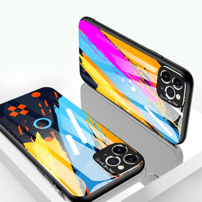 Color Glass Case Durable Cover with Tempered Glass Back and camera cover iPhone 11 Pro Max pattern 1