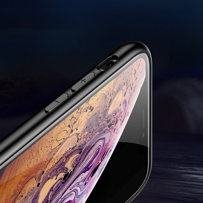 Color Glass Case Durable Cover with Tempered Glass Back and camera cover iPhone 11 Pro Max pattern 1