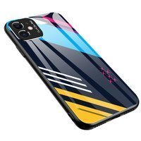 Color Glass Case Durable Cover with Tempered Glass Back and