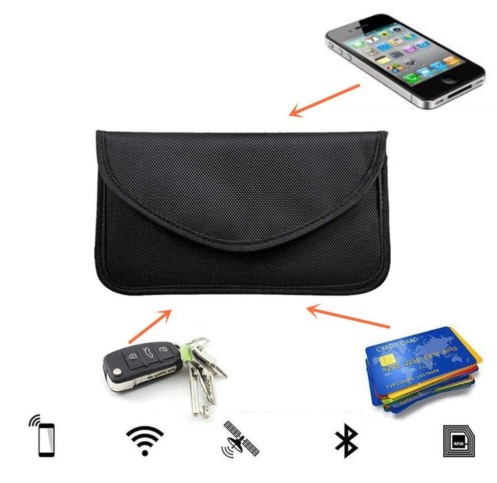 Anti-theft Case for Car Keys Phone Radio Blocking Faraday Box Faraday Cage 20cm x 11cm Black