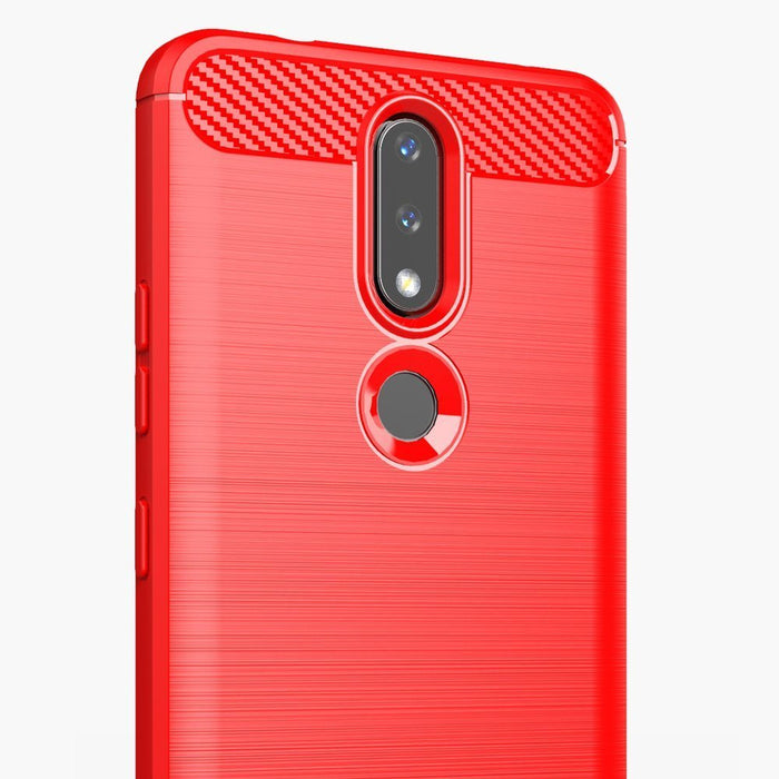 Carbon Case Flexible Cover TPU Case for Nokia 2.4 black