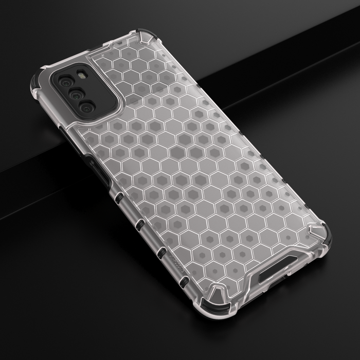 Honeycomb Case armor cover with TPU Bumper for Xiaomi Poco M3 transparent