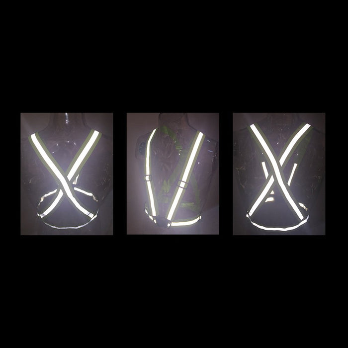 Adjustable reflective harness for a running bike - yellow