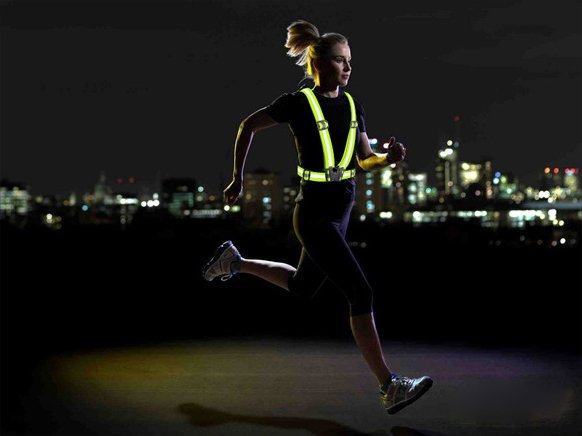 Adjustable reflective harness for a running bike - orange