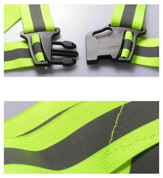 Adjustable reflective harness for running bike - black