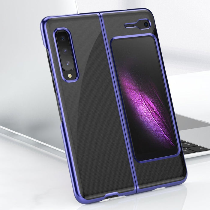 Plating Case hard case Electroplating frame Cover for Samsung Galaxy Fold blue