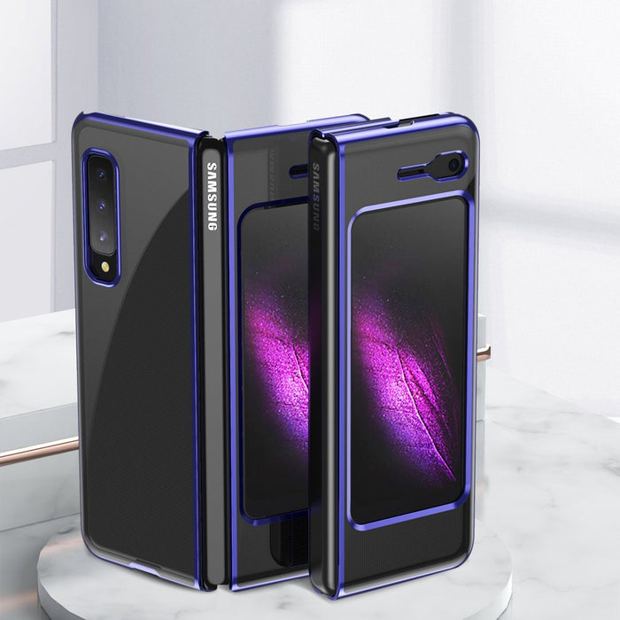 Plating Case hard case Electroplating frame Cover for Samsung Galaxy Fold blue