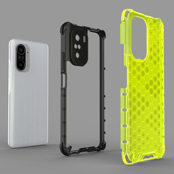 Honeycomb Case armor cover with TPU Bumper for Xiaomi Redmi K40 Pro+ / K40 Pro / K40 / Poco F3 transparent
