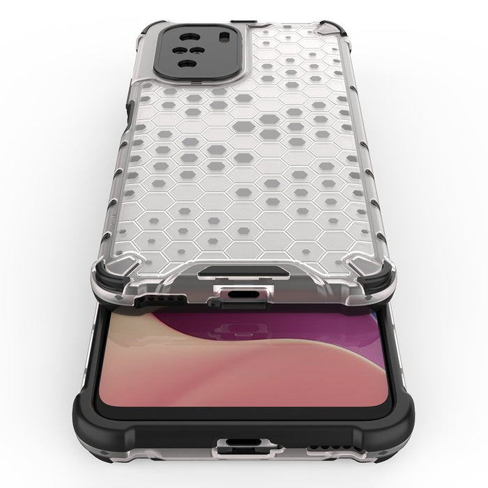Honeycomb Case armor cover with TPU Bumper for Xiaomi Redmi K40 Pro+ / K40 Pro / K40 / Poco F3 transparent