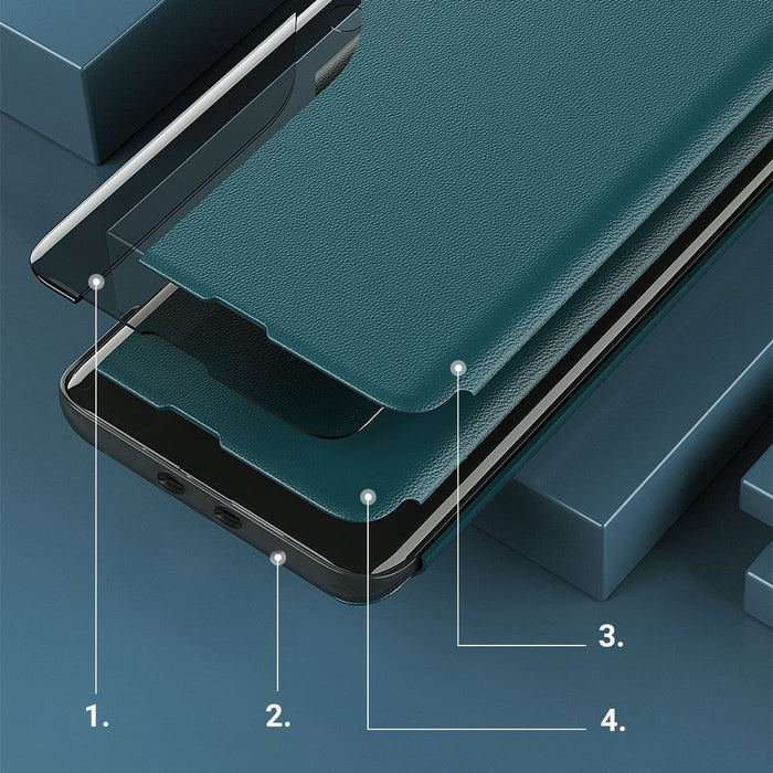 Eco Leather View Case Elegant Flip Cover Case with Stand Function Xiaomi Redmi K40 Pro + / K40 Pro / K40 / Poco F3 Red