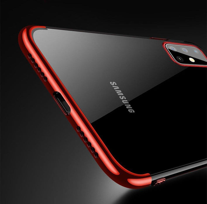 Clear Color Case Gel TPU Electroplating frame Cover for Samsung Galaxy A72 4G black