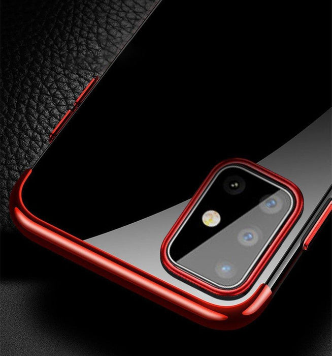 Clear Color Case Gel TPU Electroplating frame Cover for Samsung Galaxy A72 4G blue