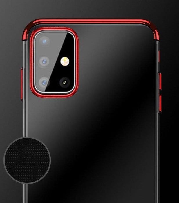 Clear Color Case Gel TPU Electroplating frame Cover for Samsung Galaxy A72 4G blue