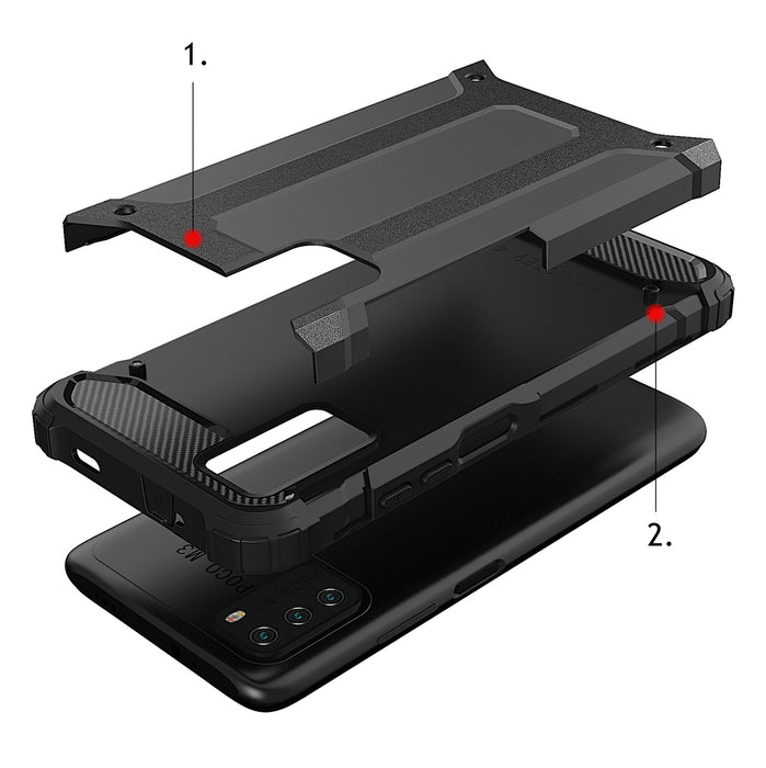 Hybrid Armor Case Tough Rugged Cover for Xiaomi Redmi Note 10 5G / Poco M3 Pro golden