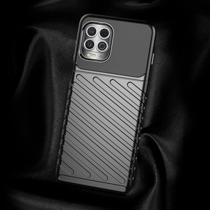 Thunder Case Flexible Tough Rugged Cover TPU Case for Motorola Moto G100 / Edge S black