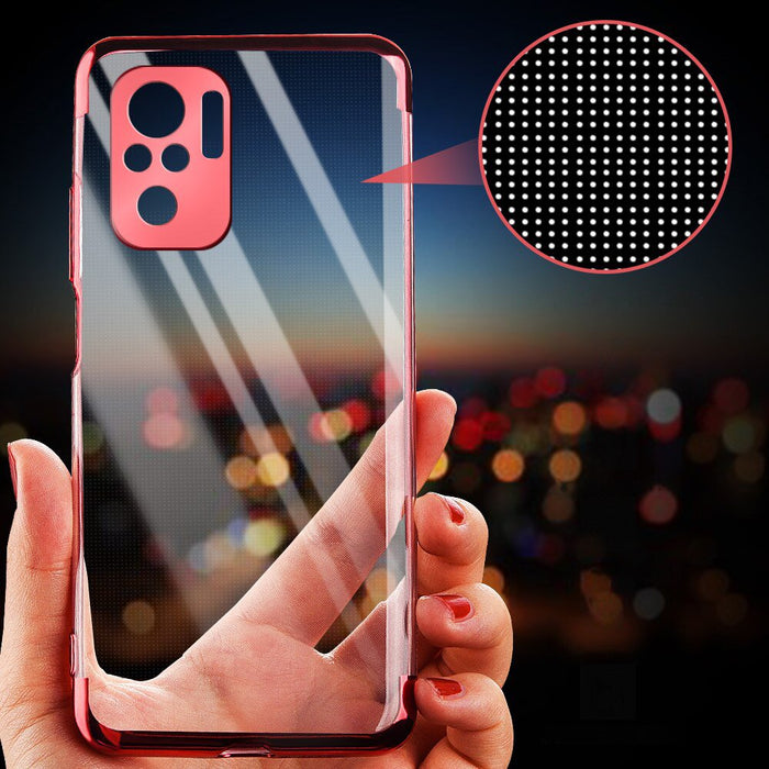 Clear Color Case Gel TPU Electroplating frame Cover for Xiaomi Redmi Note 10 5G / Poco M3 Pro black