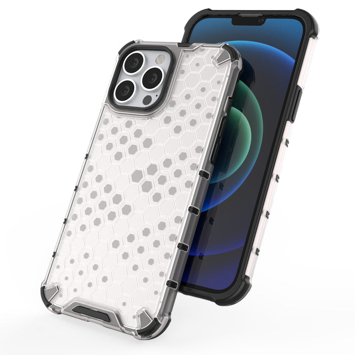Honeycomb Case armor cover with TPU Bumper for iPhone 13 Pro Max green