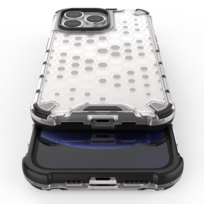 Honeycomb Case armor cover with TPU Bumper for iPhone 13 Pro red