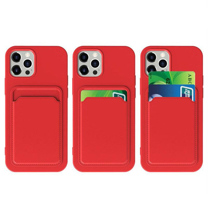 Card Case Silicone Wallet Case with Card Slot Documents for Samsung Galaxy S21 + 5G (S21 Plus 5G) Navy Blue