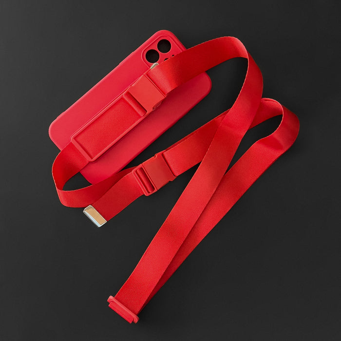 Rope case gel case with a chain lanyard bag lanyard iPhone 8 Plus / iPhone 7 Plus red