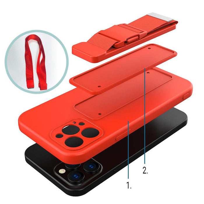 Rope case gel case with a chain lanyard bag lanyard iPhone 11 Pro red