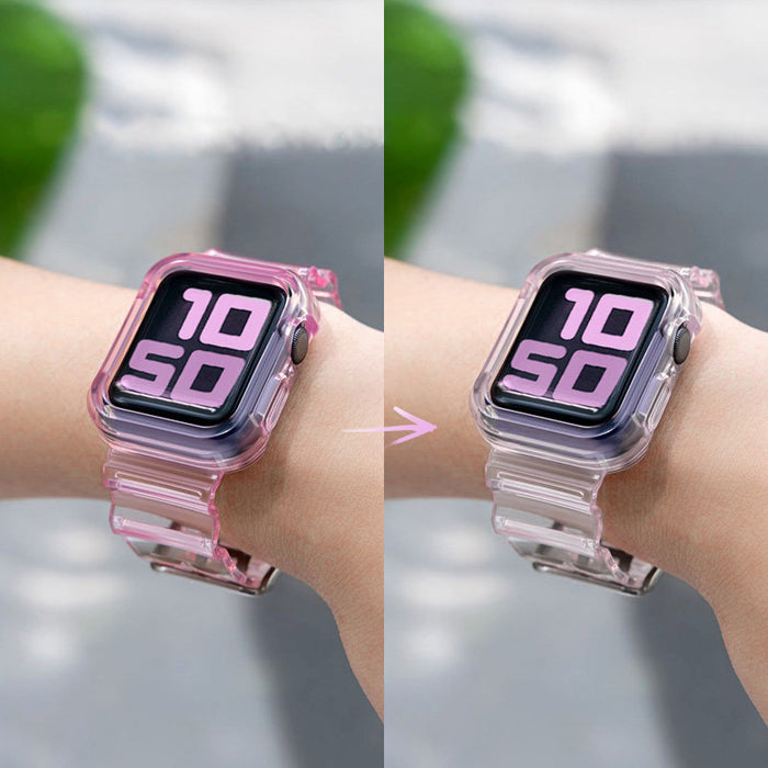 Silicone Band Strap Bracelet Case Strap Light Set for Apple Watch 38mm - Red