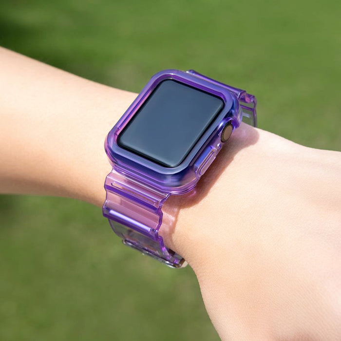 Silicone Band Strap Bracelet Case Strap Light Set for Apple Watch 38mm - Purple