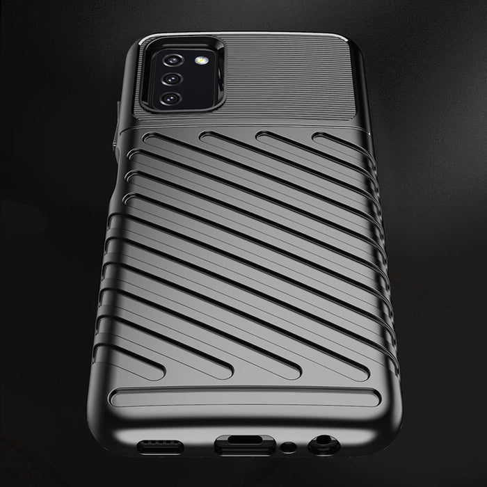 Thunder Case Flexible Tough Rugged Cover TPU Case for Samsung Galaxy A03s black