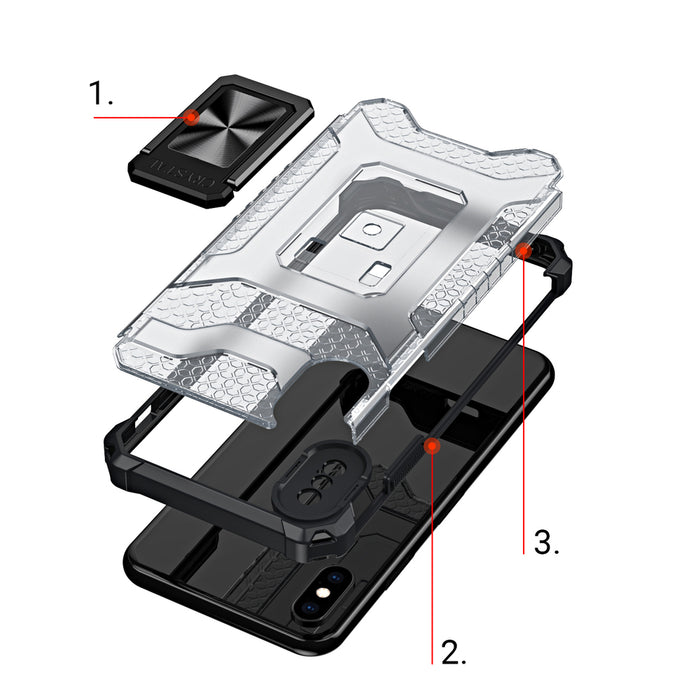 Crystal Ring Case Kickstand Tough Rugged Cover for iPhone XS Max red