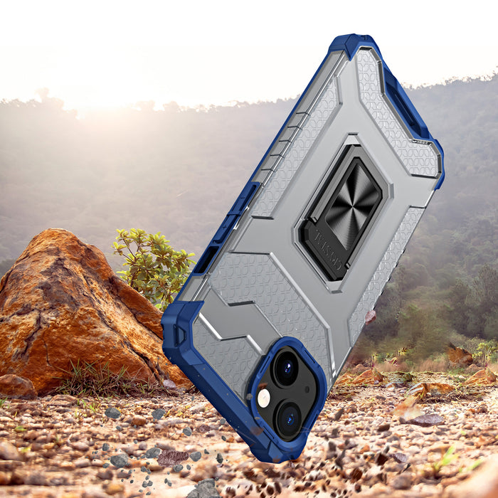 Crystal Ring Case Kickstand Tough Rugged Cover for iPhone 12 mini blue