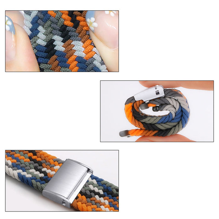 Braided Fabric Bracelet Strap Fabric Band for Apple Watch 38 / 40 / 41 mm - Black and White