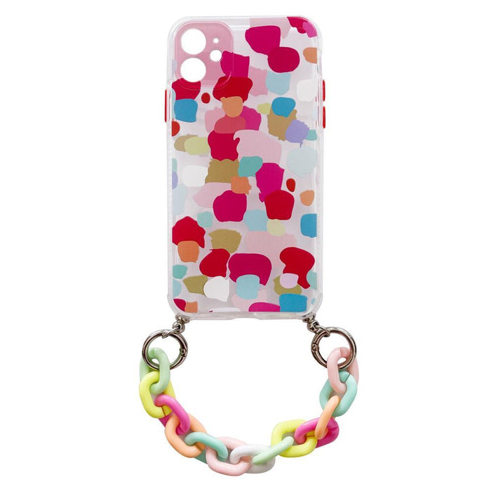 Color Chain Case gel flexible elastic case cover with a chain pendant for Xiaomi Redmi 10 multicolour  (2)