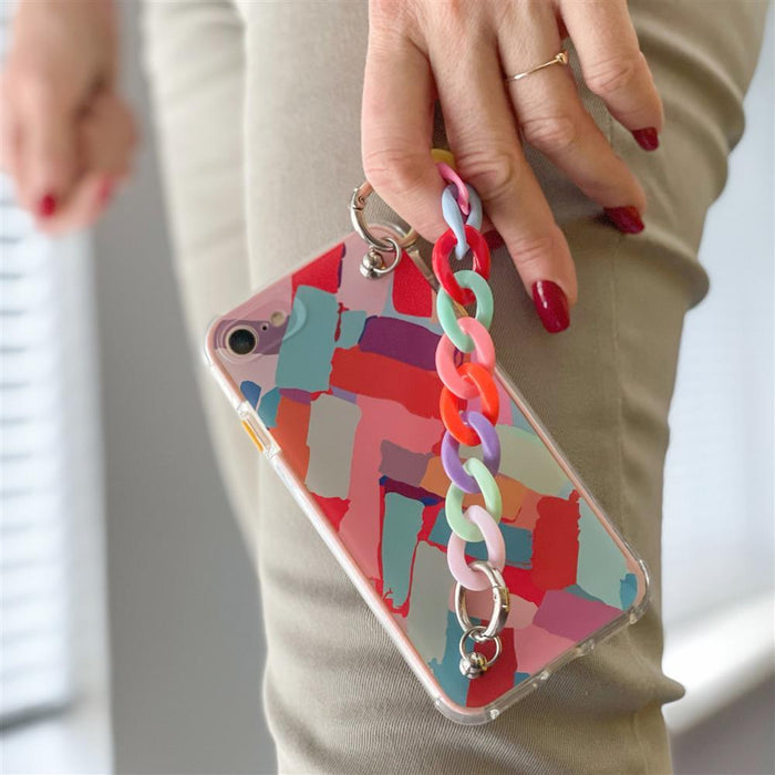 Color Chain Case gel flexible elastic case cover with a chain pendant for Xiaomi Redmi 10 multicolour  (3)