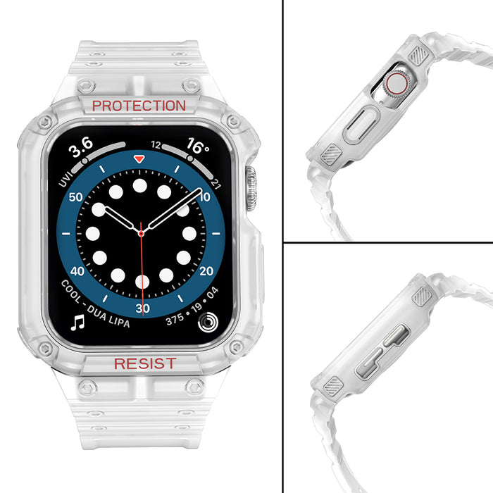 Protect Strap Band for Apple Watch 38/40/41mm Armored Case Strap - Transparent