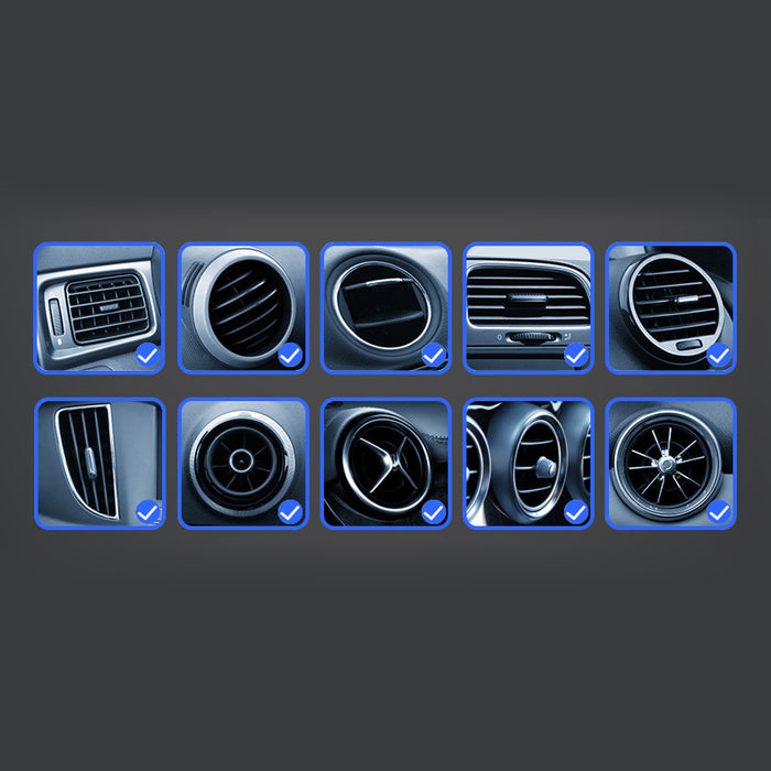 Gravity smartphone car holder, black air vent grille (YC08)