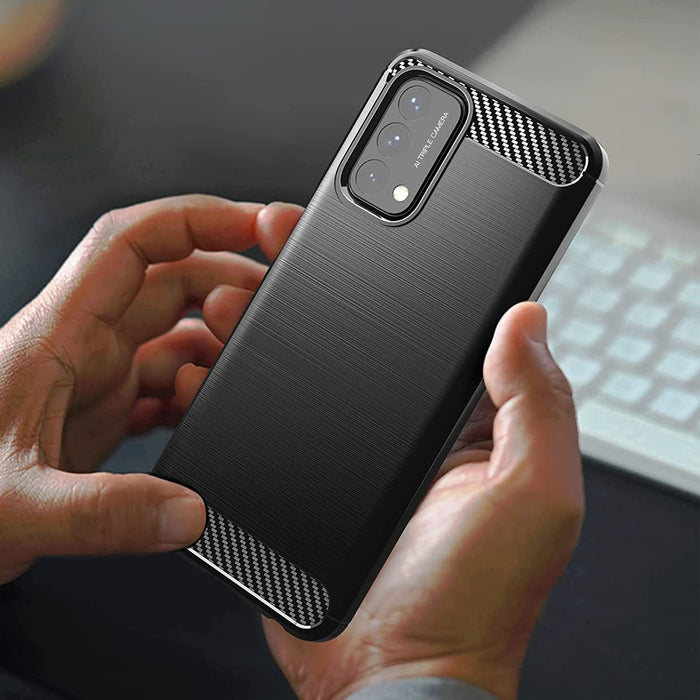 Carbon Case Flexible cover for OnePlus Nord N200 5G black