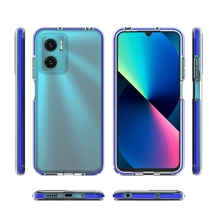 Spring Case cover gel cover with a colored frame for Xiaomi Redmi 10 dark blue