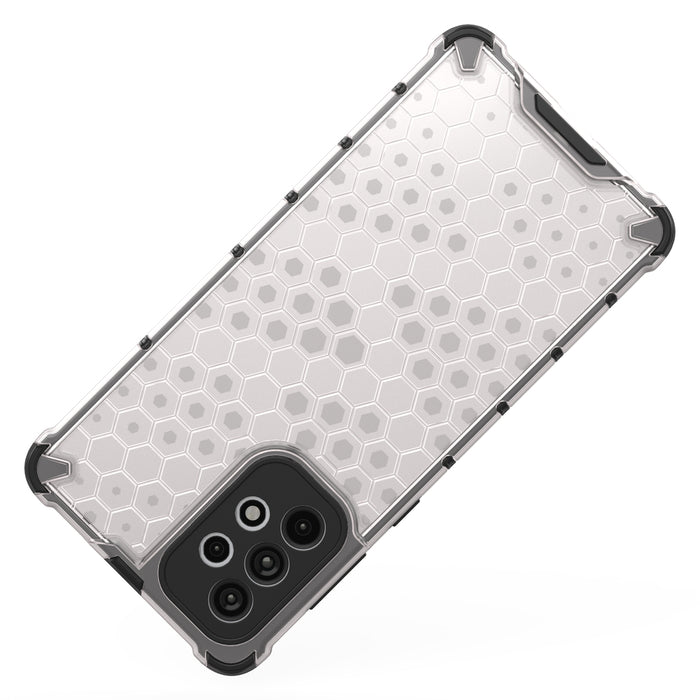 Honeycomb case armored cover with a gel frame for Samsung Galaxy A73 blue