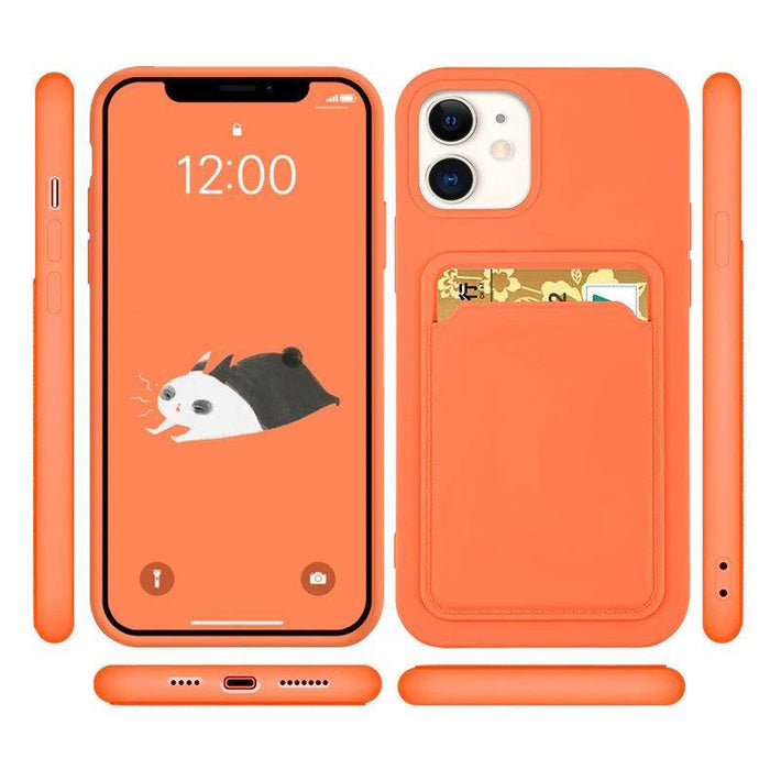 Card Case Silicone Case Wallet with Card Pocket Documents for Samsung Galaxy S22+ (S22 Plus) Navy Blue